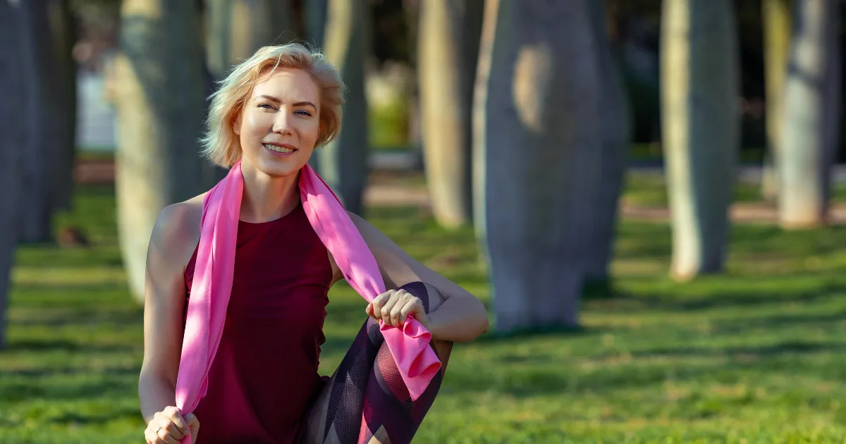 Osoba středního věku při cvičení